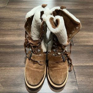 Sigerson Morrison Shearling & Suede Boots sz 7.5